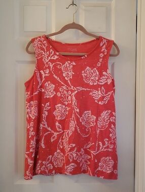 Escape Coral Floral Tank Top - Lightweight Summer Staple